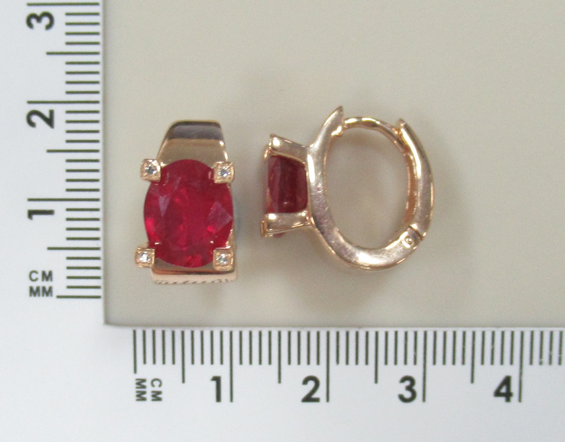 Серебряные серьги с рубинами